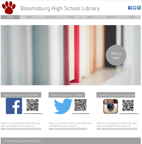 Bloomsburg High School Library website 
